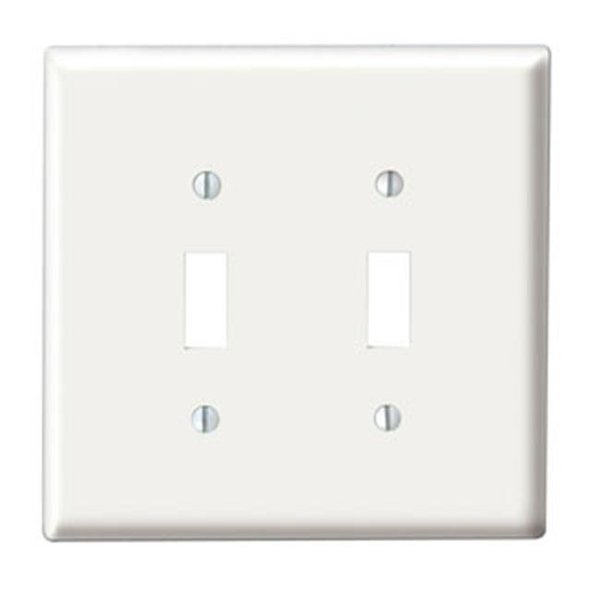 Ezgeneration 2 Gang Toggle Device Switch Wall Plate - White EZ1255165